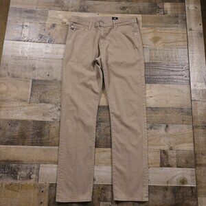 AG Adriano Goldschmied Everett Slim Straight Jeans Men’s 33x32 Khaki Stretch
